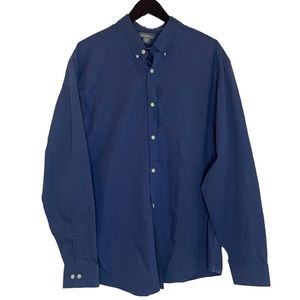 Eddie Bauer Dark Blue Long Sleeve Button-Up XL 100% Cotton Relaxed Fit